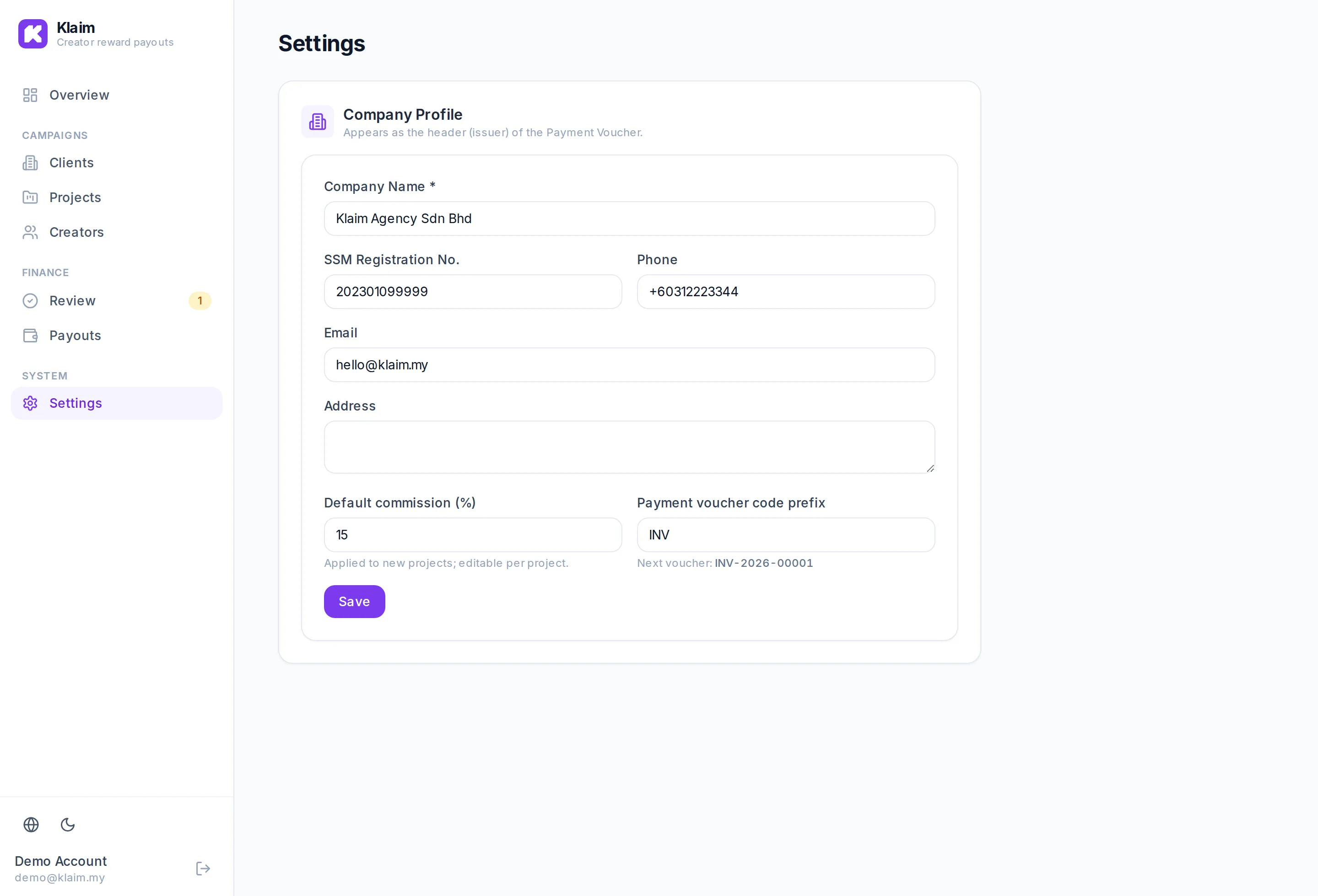 Set up your company