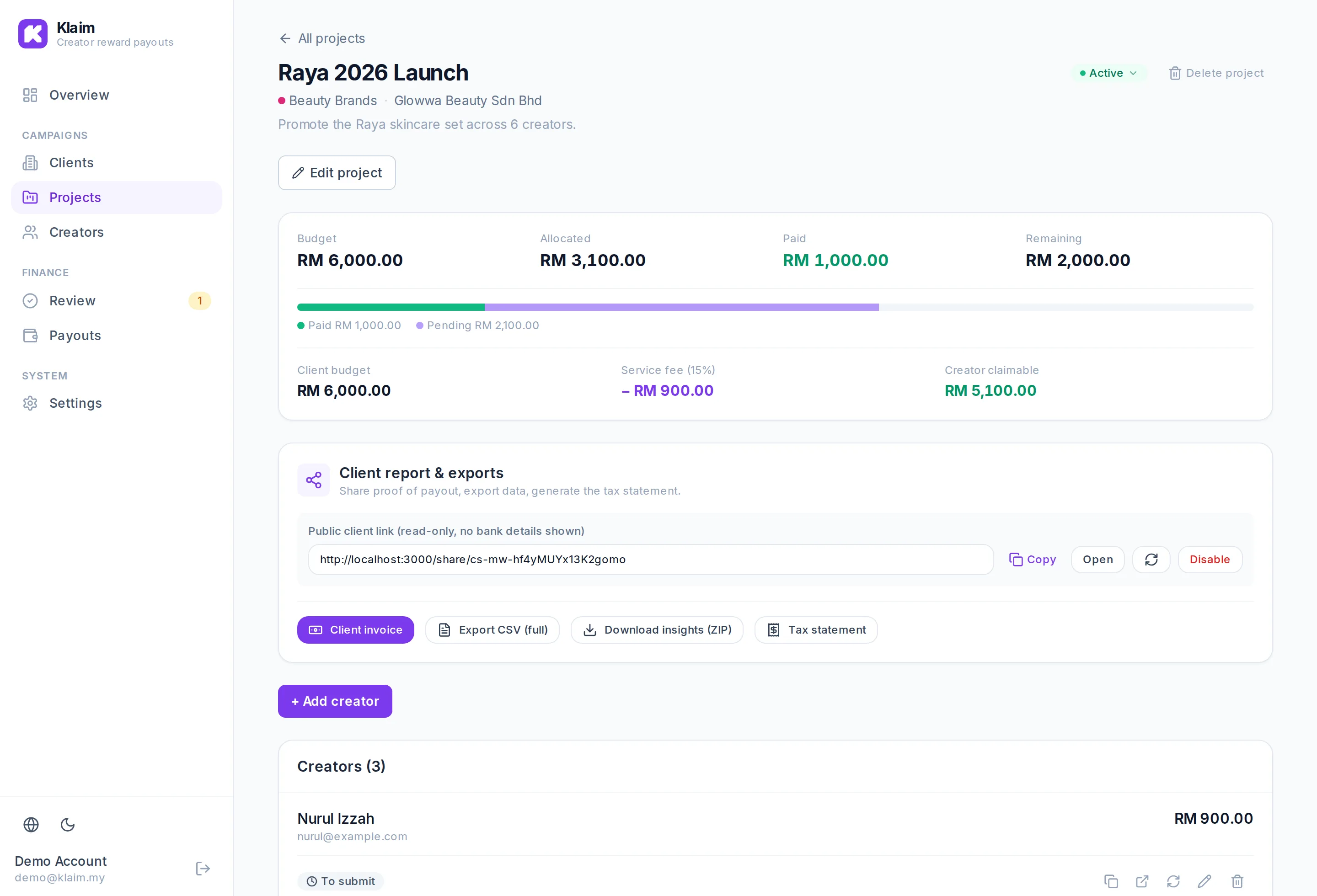 Campaign hub