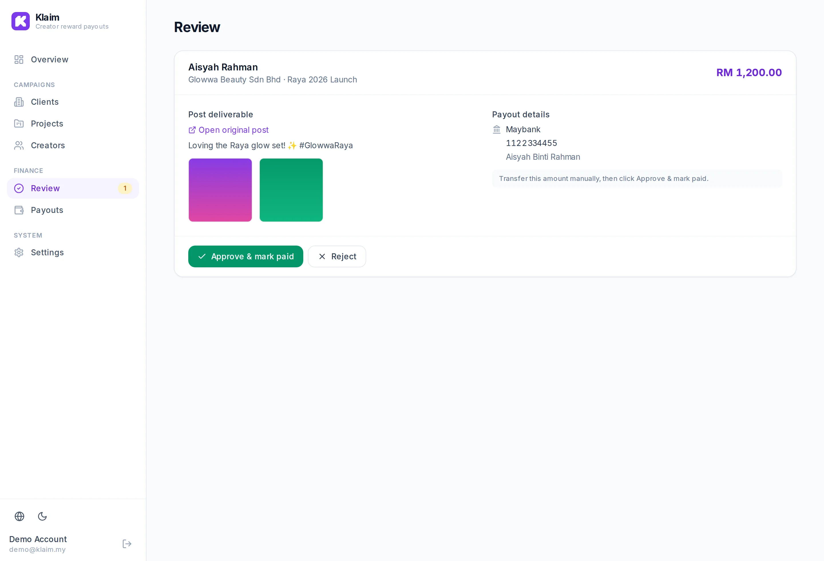 Review submissions